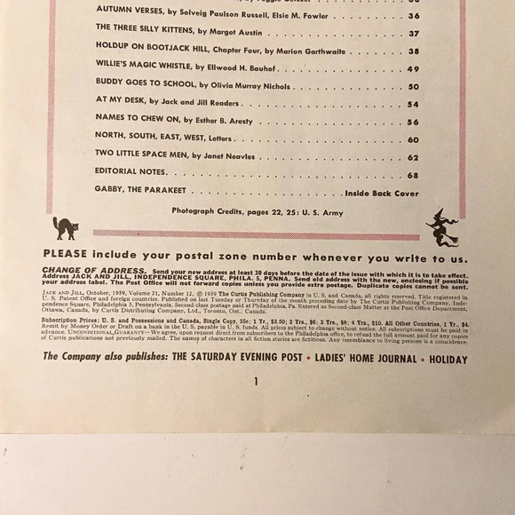 Vintage 1959 Jack and  Jill Halloween Magazine October Edition Ruth Bendel - Picture 6 of 16